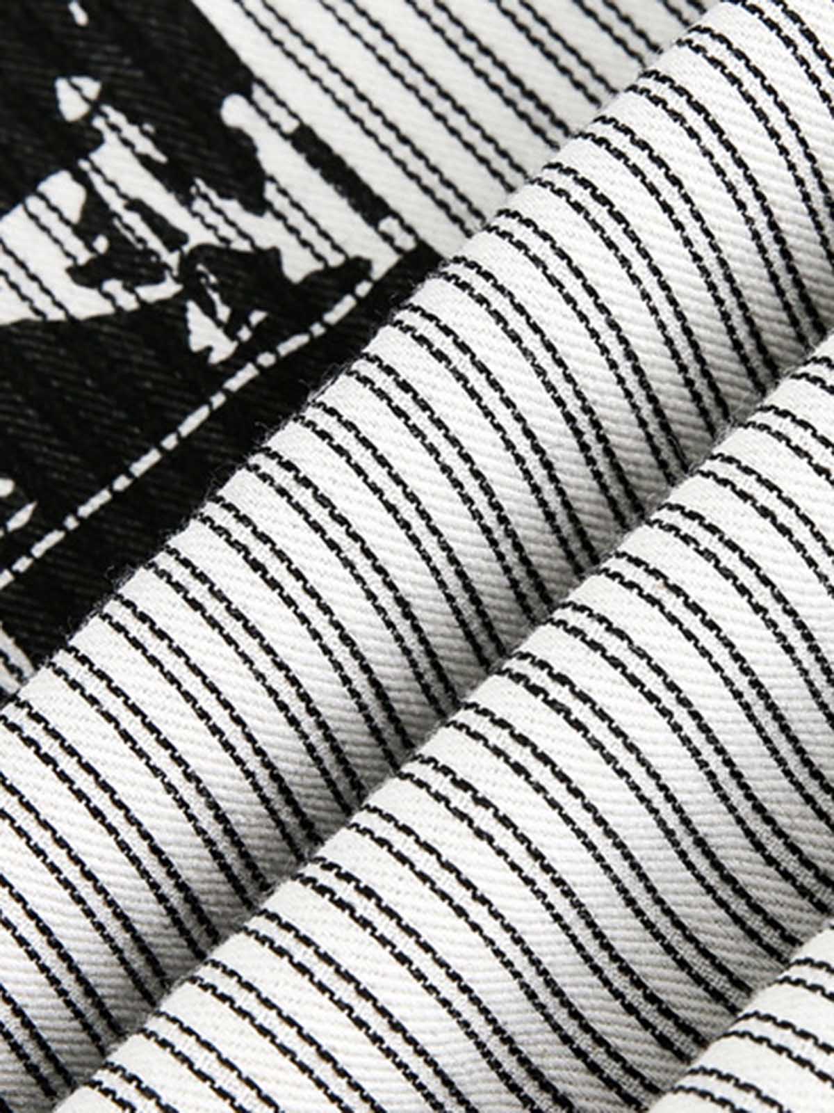 Street Dark Print Striped Long Sleeve Shirt - image 6