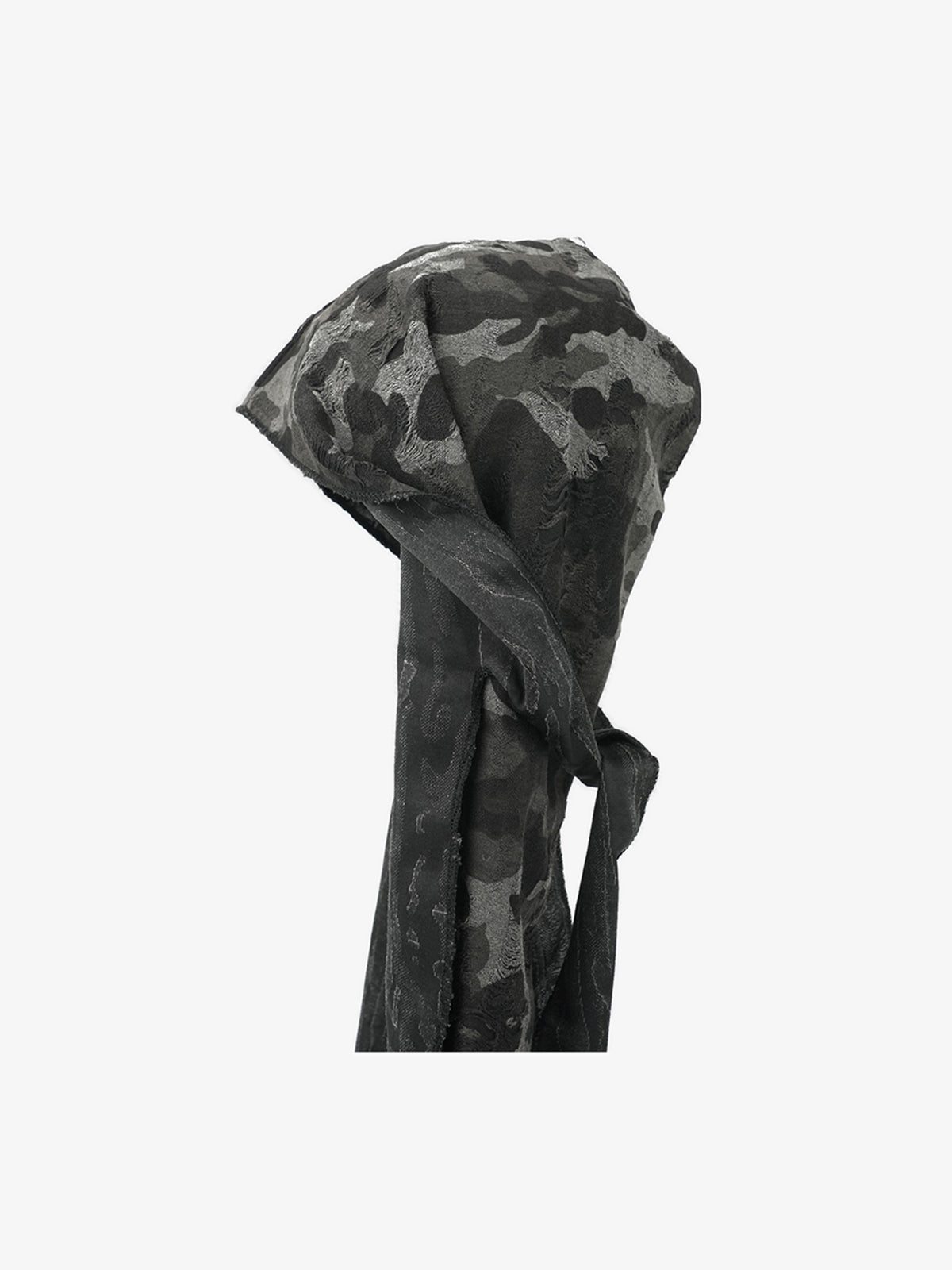 Hooded Scarf in Black Camo with Long Ties | XoKool