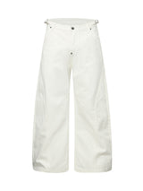 Washed Distressed Deconstructed Pleated Scimitar Jorts