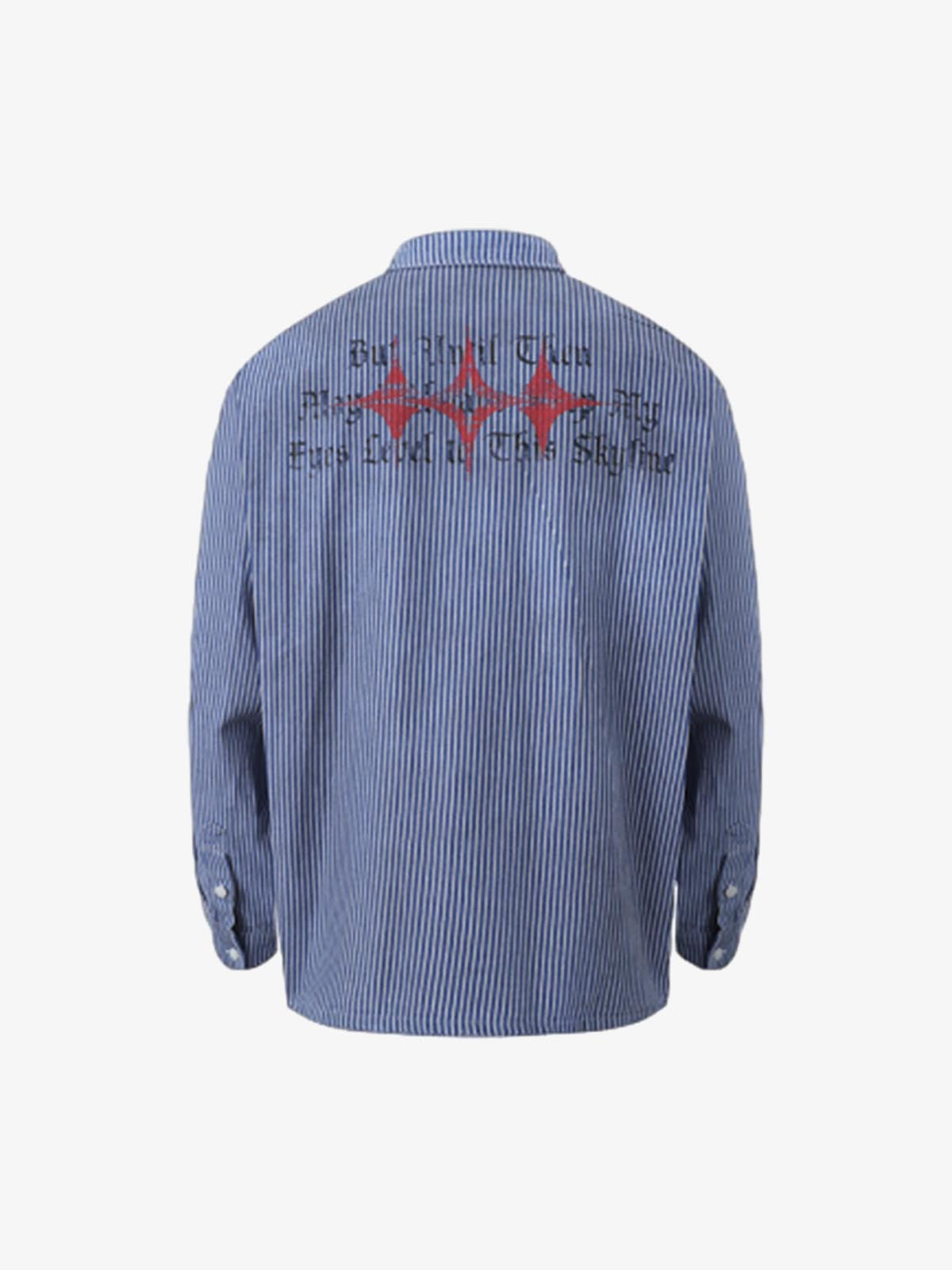 Streetwear Red Star Striped Long Sleeve Shirt