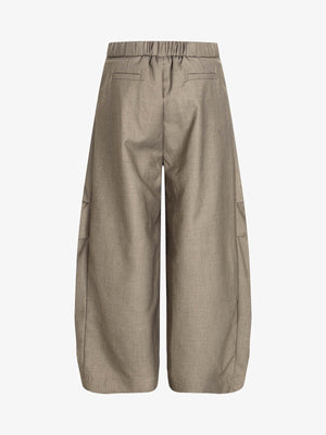 Pleated Drawstring Scimitar Track Pants - thumbnail 2