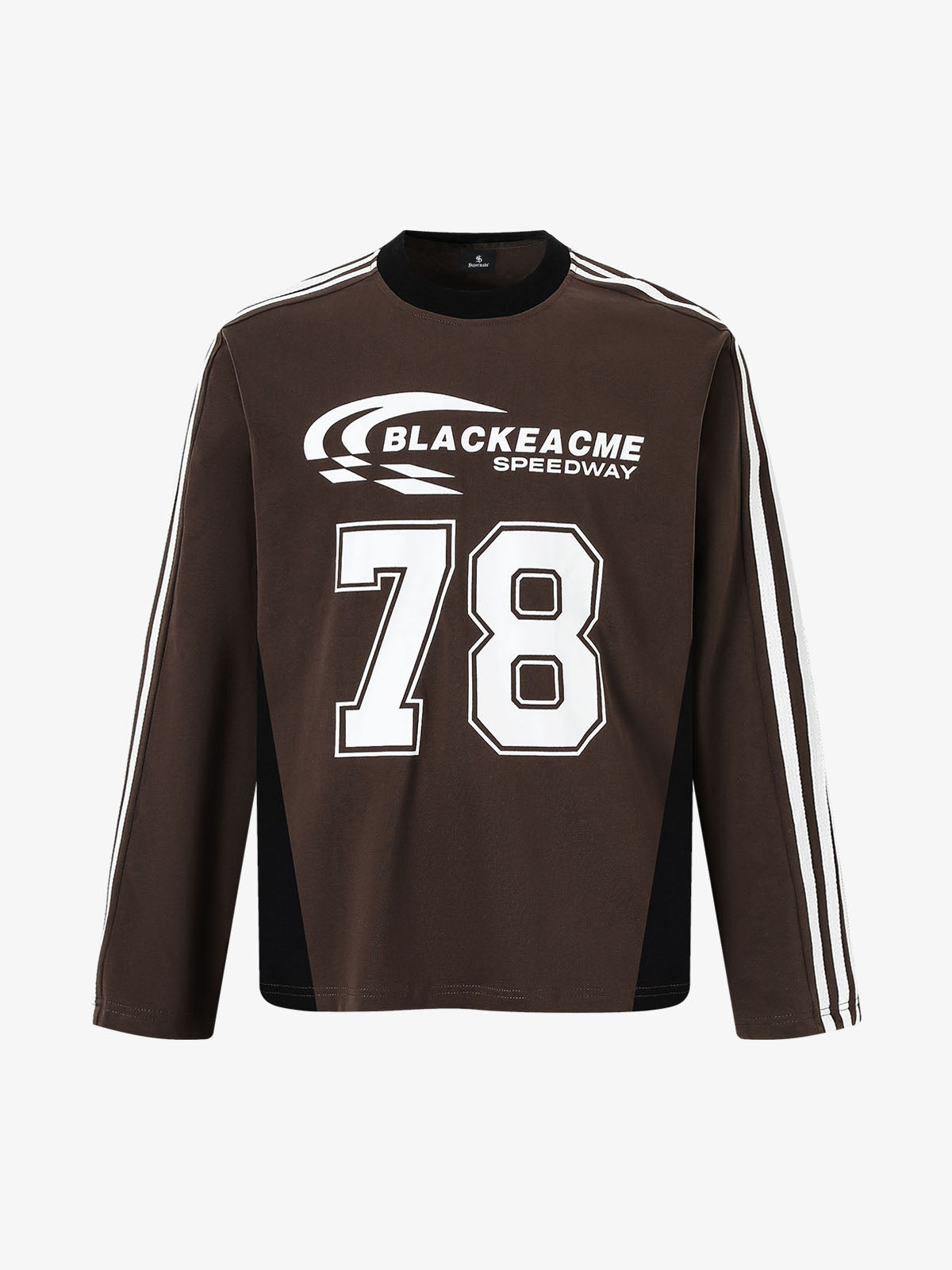 Jersey Digital Print Colorblock Long-Sleeved T-Shirt