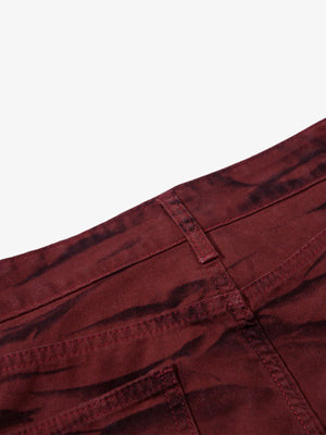 Wasteland Lava Wash Flared Wrinkled Texture Pants - thumbnail 4