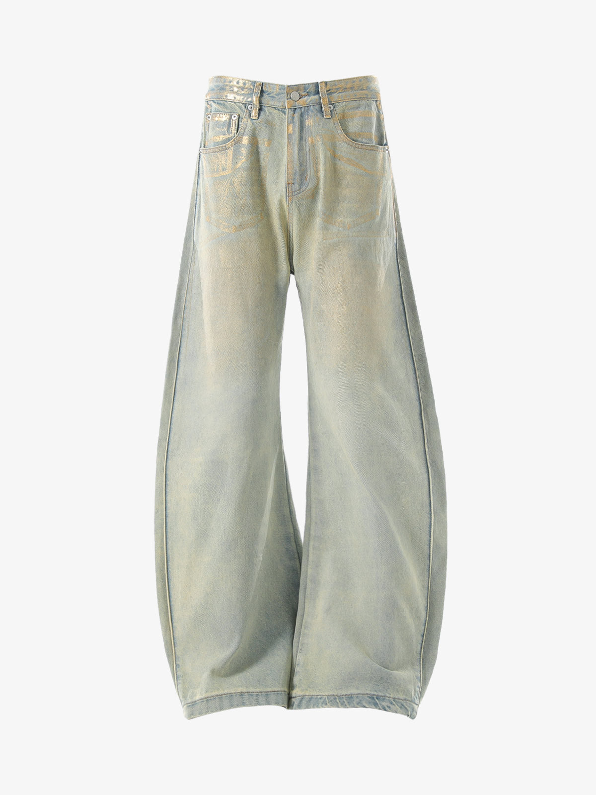 Painted Washed Old Machete Mopping Jeans
