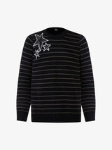 Striped Star Jacquard Loose Knitted Sweater