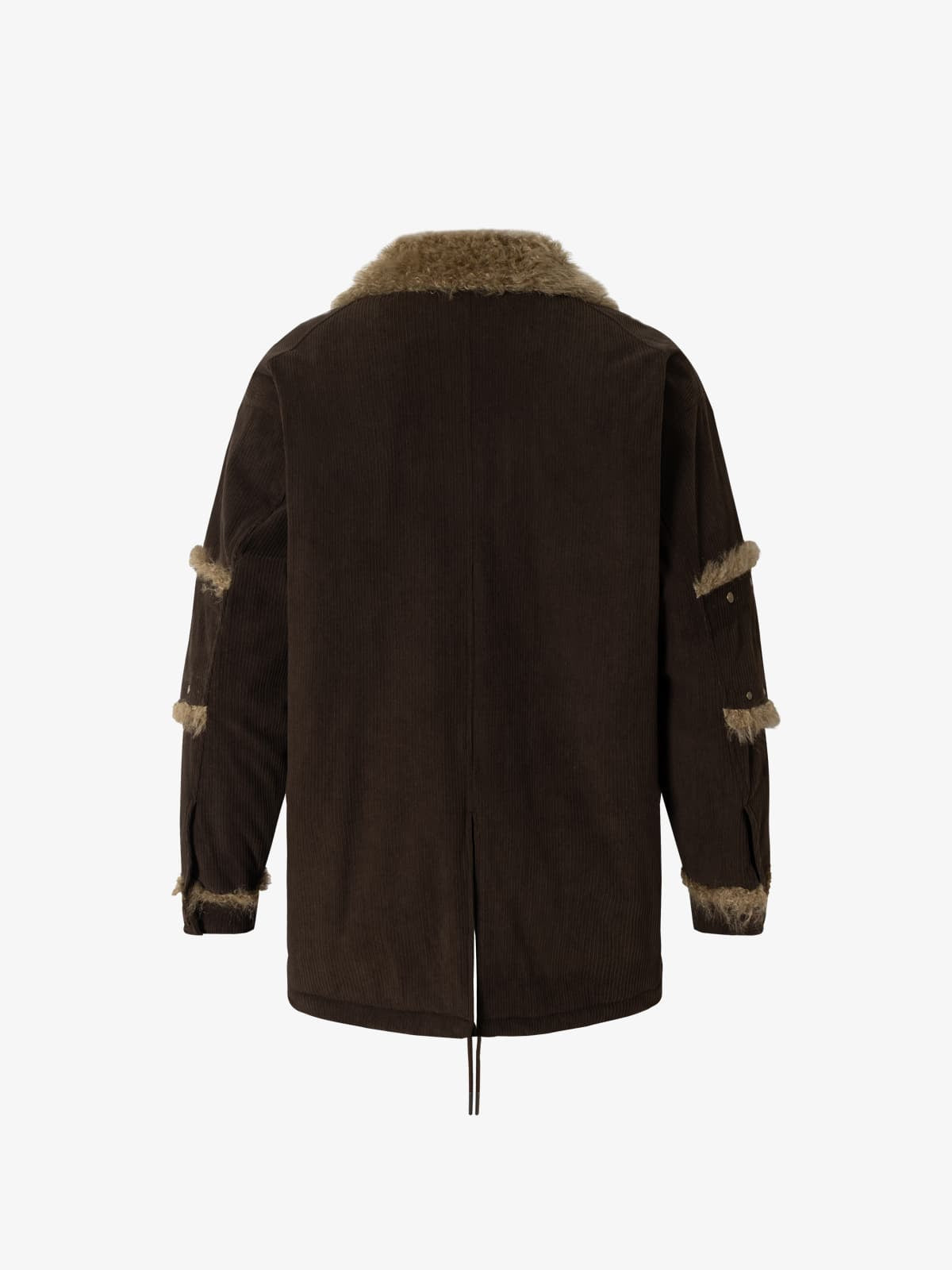 Vintage Street Corduroy Patchwork Fur Collar Cotton Jacket