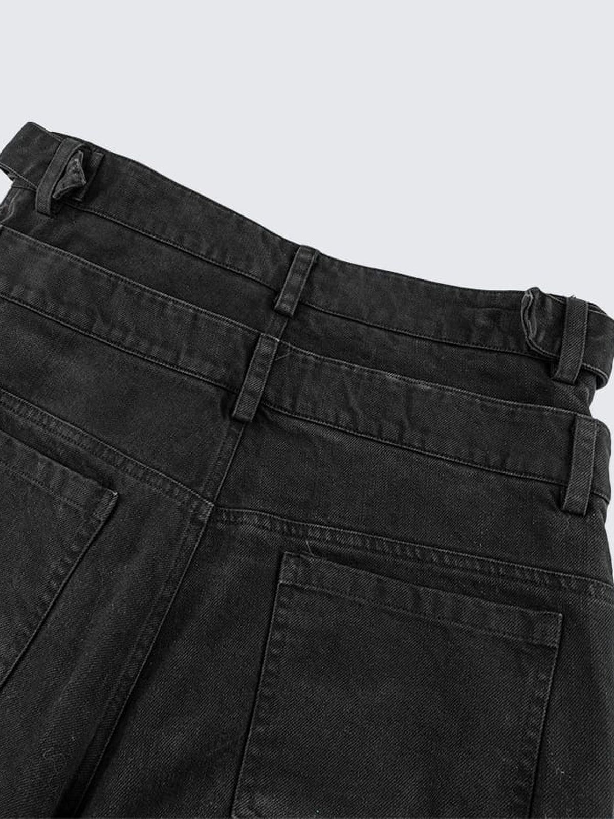 Camo jacket and jeans set – double waistband back close-up | XoKool