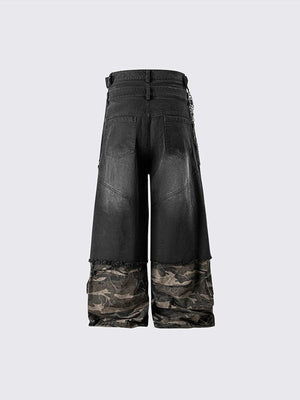Camo jacket and jeans set – jeans, back flat | XoKool