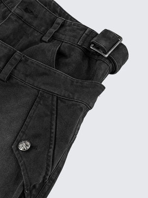 Camo jacket and jeans set – side buckle tab and button close-up | XoKool