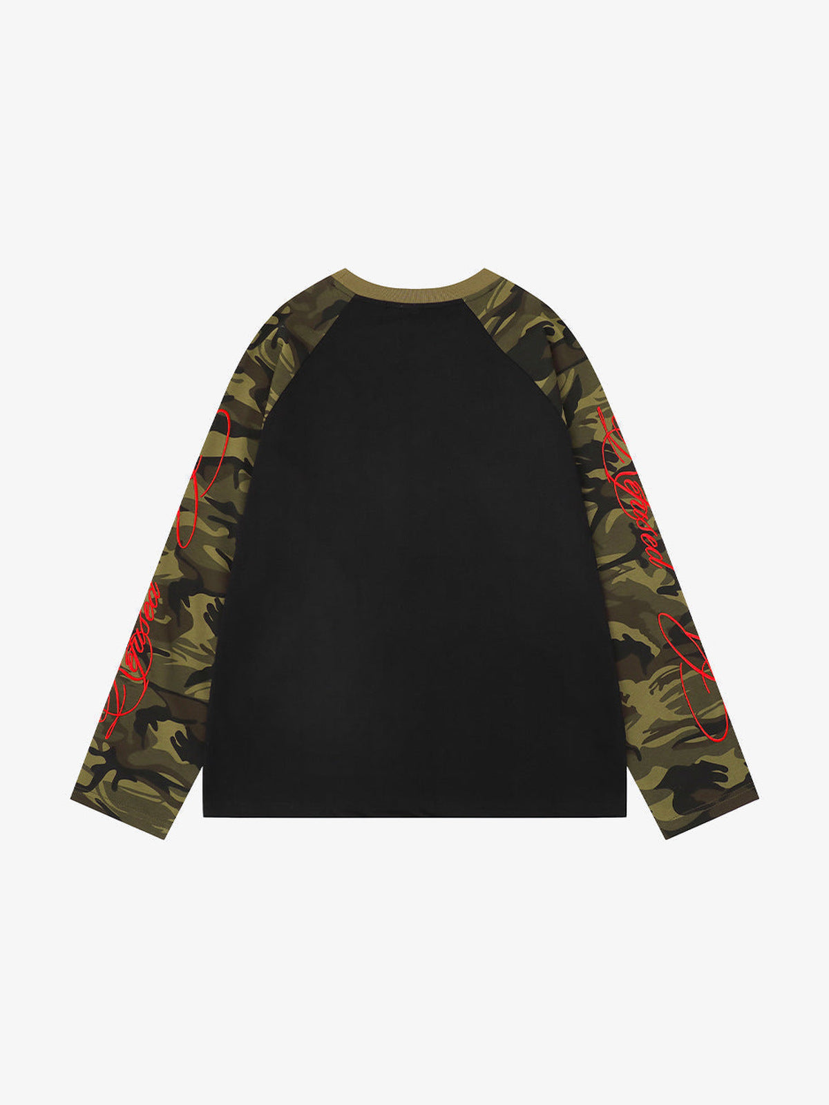 Camo Ärmel Raglan Longsleeve – Schwarz, Rückansicht | XoKool