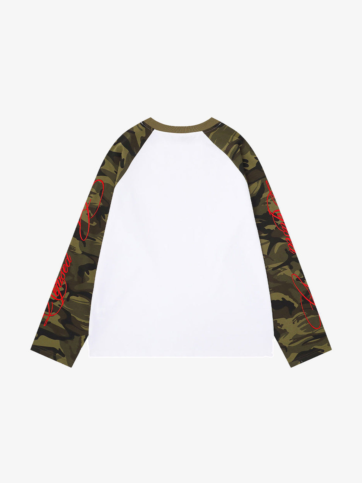 Camo Ärmel Raglan Longsleeve – Weiß, Rückansicht | XoKool