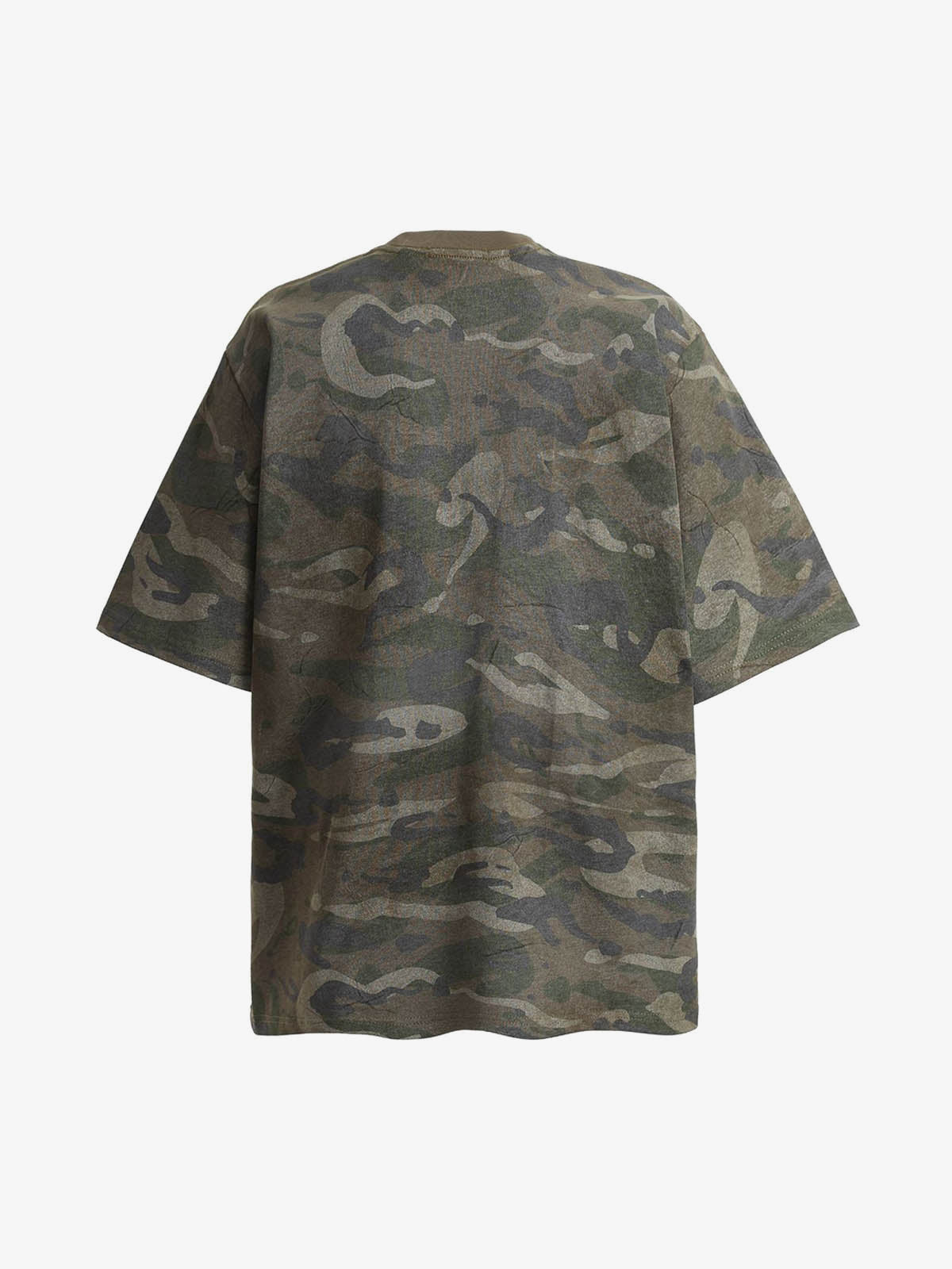 Woodland Camo T-Shirt with Photo Patch Graphics – Camo, back view | XoKool
