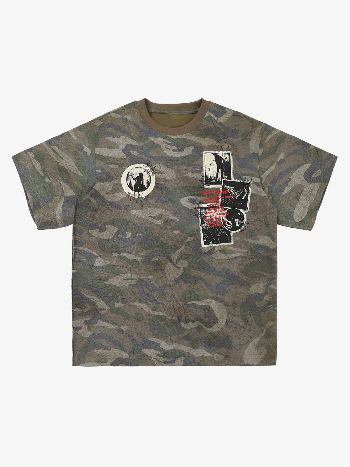 Camo tee – front view, flat | XoKool
