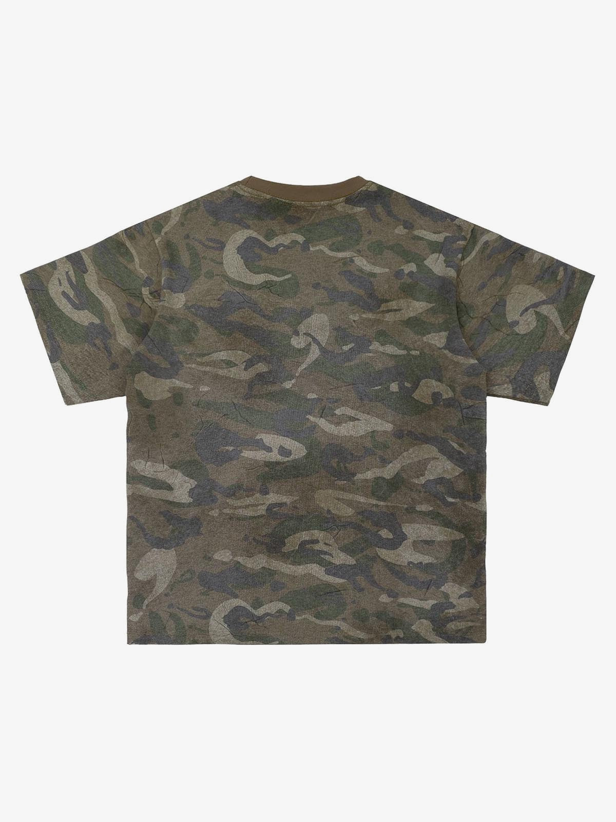 Camo tee – back view, flat | XoKool