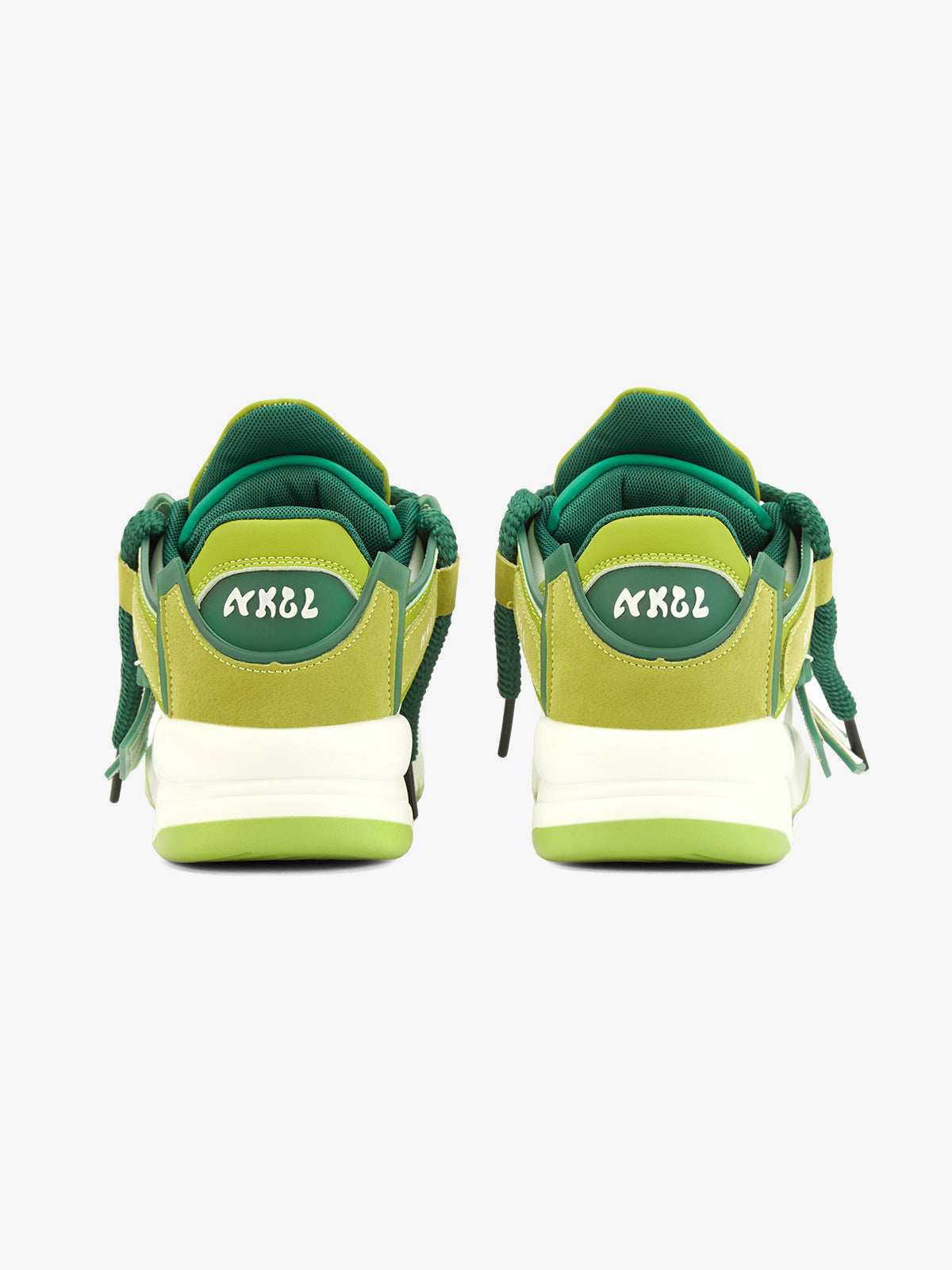 Lime green skate sneakers – Green, heel view | XoKool
