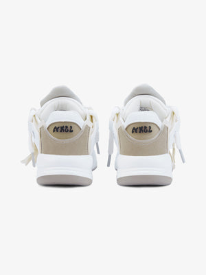 Lime green skate sneakers – Cream, heel view | XoKool