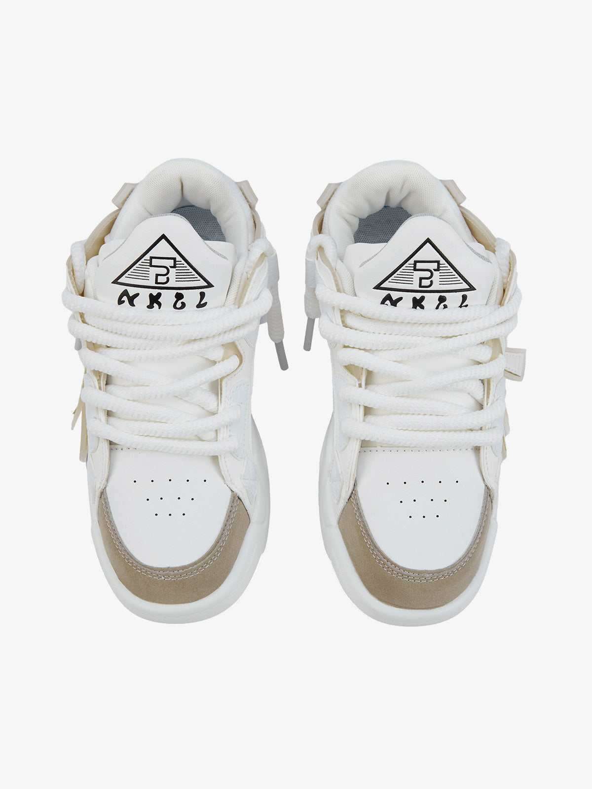 Lime green skate sneakers – Cream, top view | XoKool