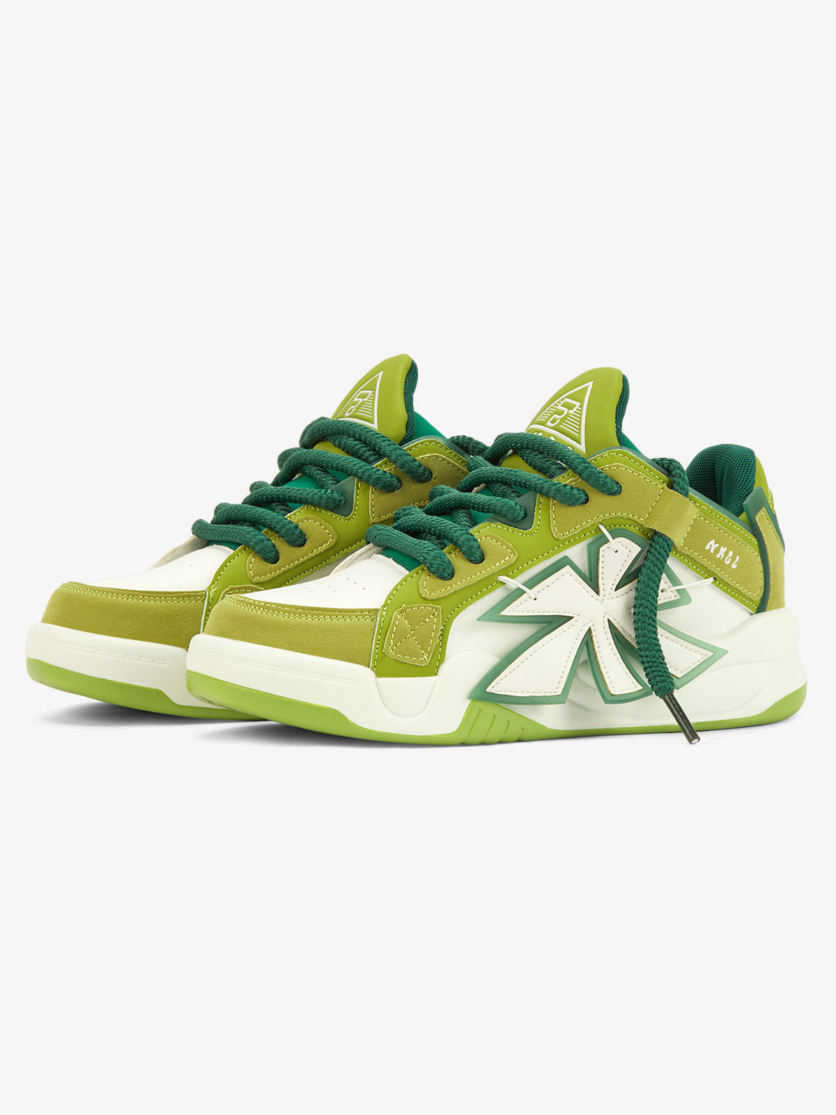 Lime green skate sneakers – detail view | XoKool