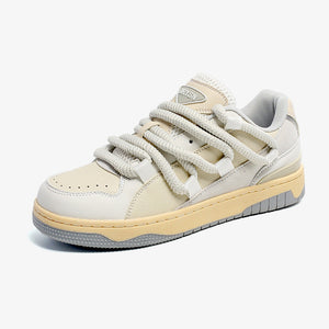 Zapatillas skate con cordones de cuerda – versión beige, vista lateral | XoKool