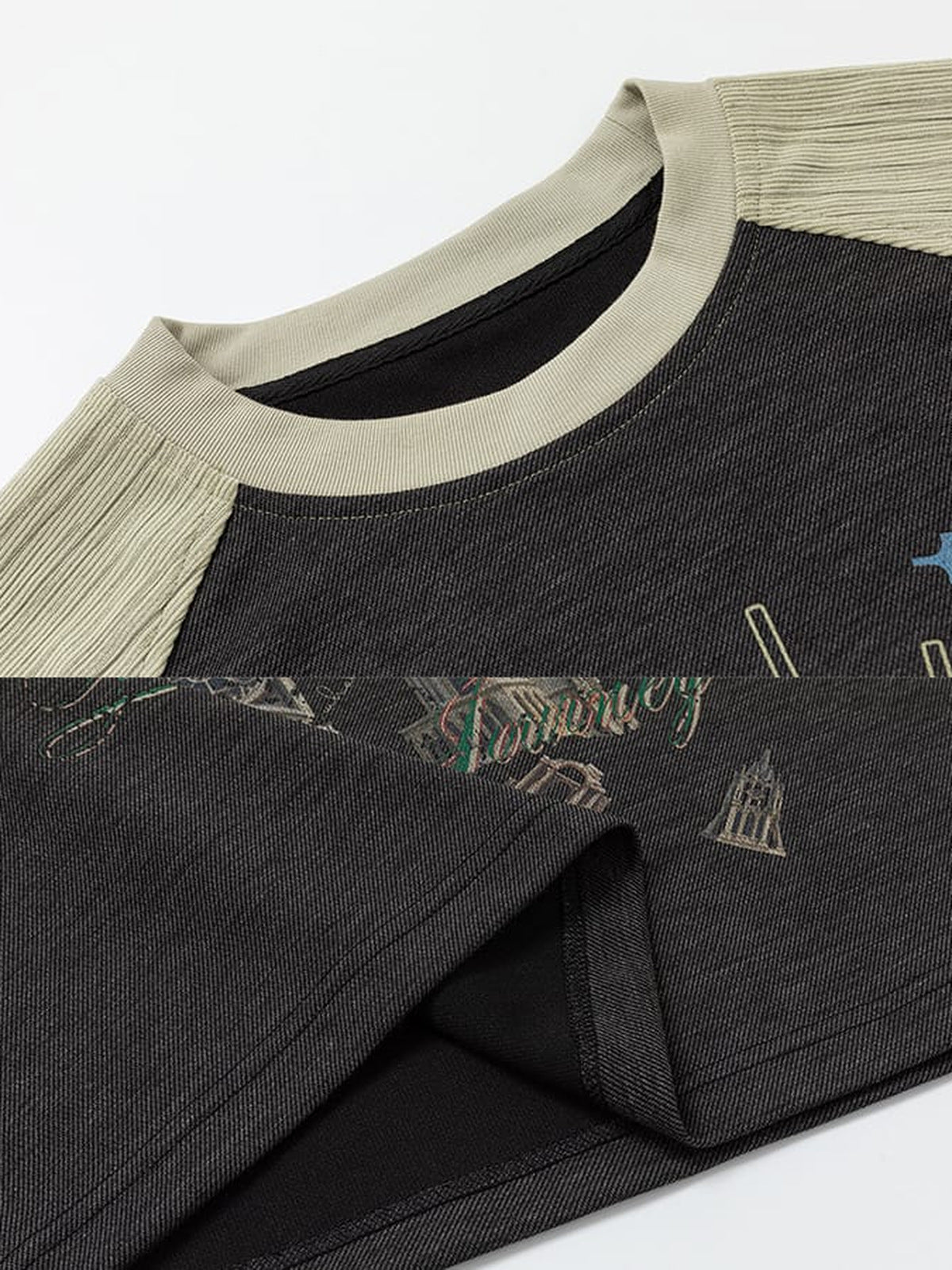 Cathedral Raglan Long Sleeve Tee – collar and hem close-up | XoKool