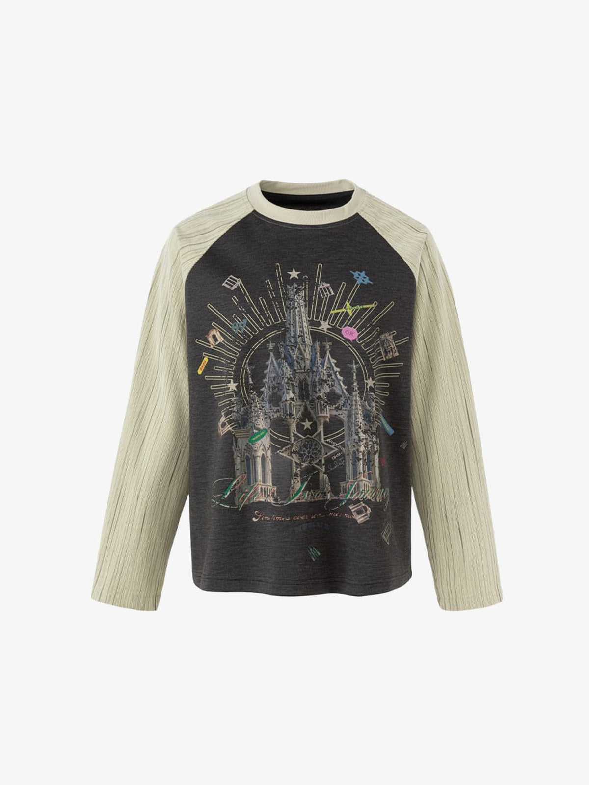 Cathedral Graphic Raglan Longsleeve – Vorderseite, flach | XoKool