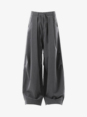 High Street Drawstring Design Pleated Flared Scimitar Pants - thumbnail 1