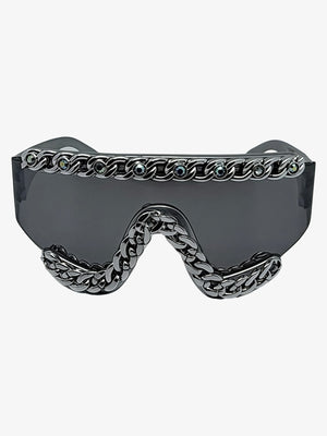 Shield Sonnenbrille – Dunkelgrau, Vorderansicht | XoKool