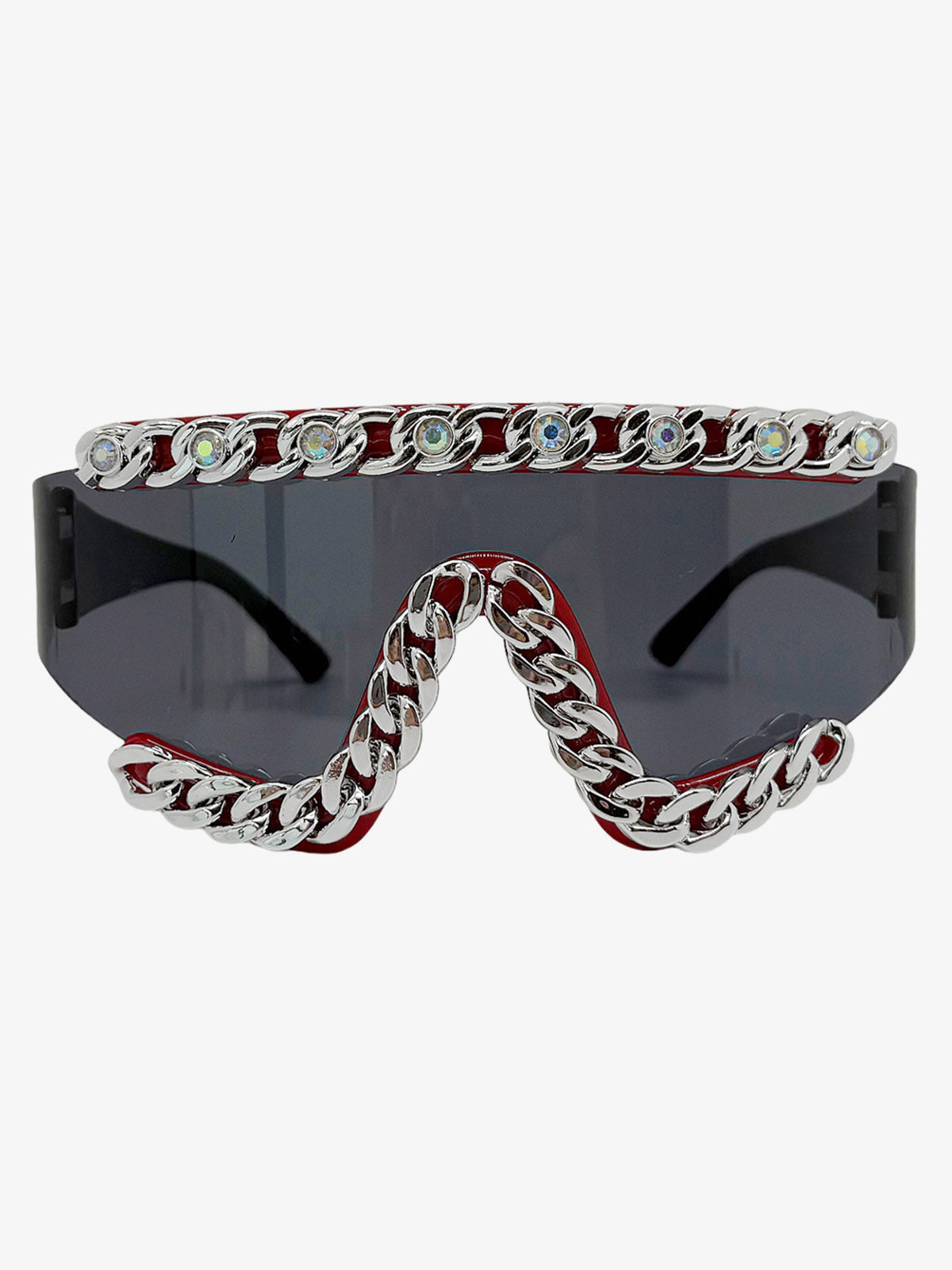 Shield Sonnenbrille – Rot / Dunkelgrau, Vorderansicht | XoKool