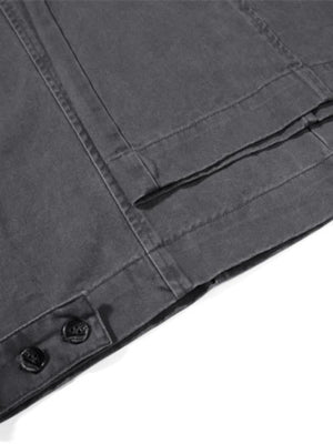 Anthrazitgraue Cargohose mit Rippbund – Nahaufnahme der Knopflasche am Saum | XoKool