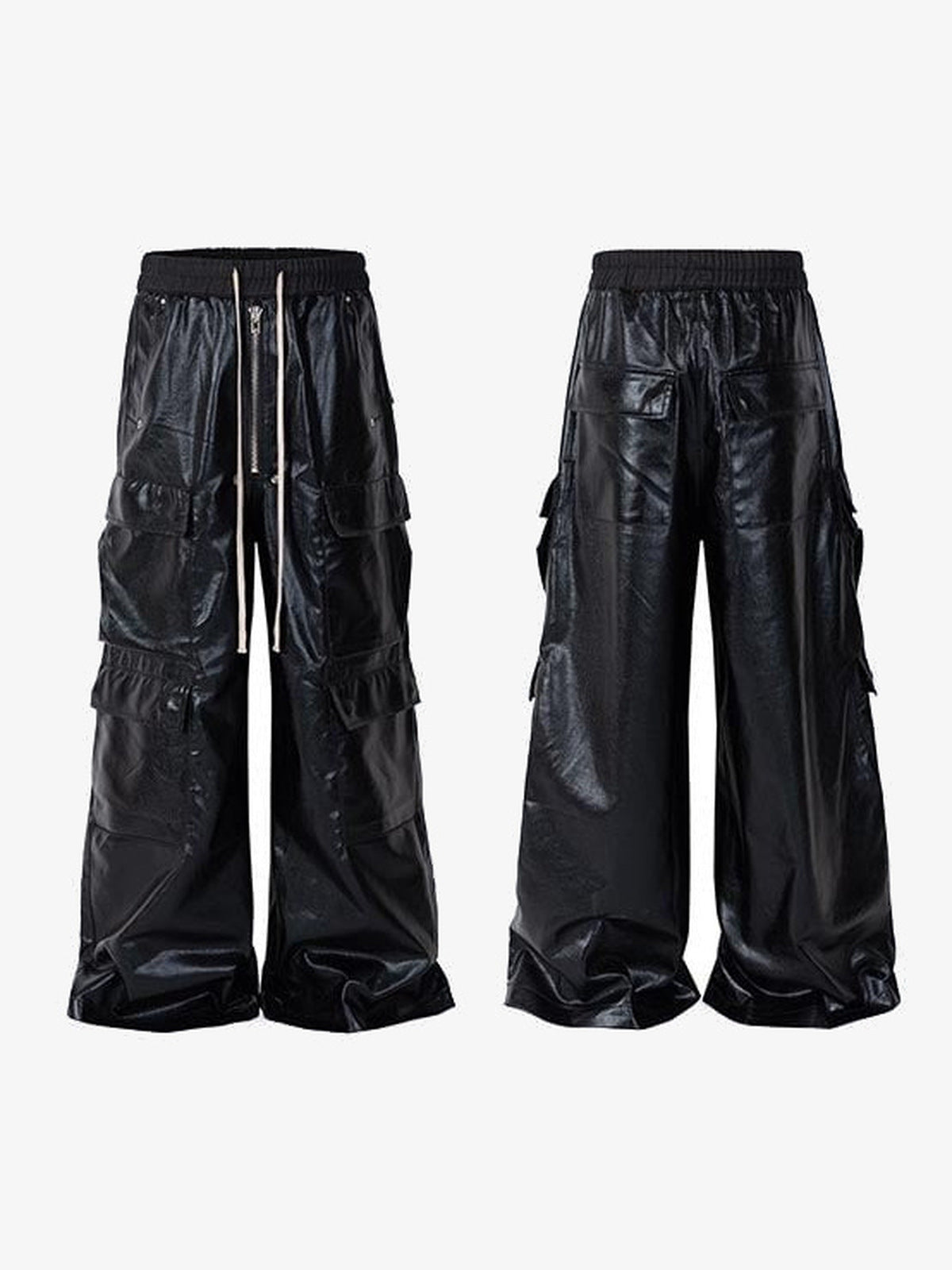 Coated cargo pants – Front and back flat views | XoKool