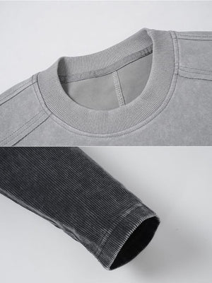 Color block layered shirt – Grey, collar and sleeve cuff close-up | XoKool