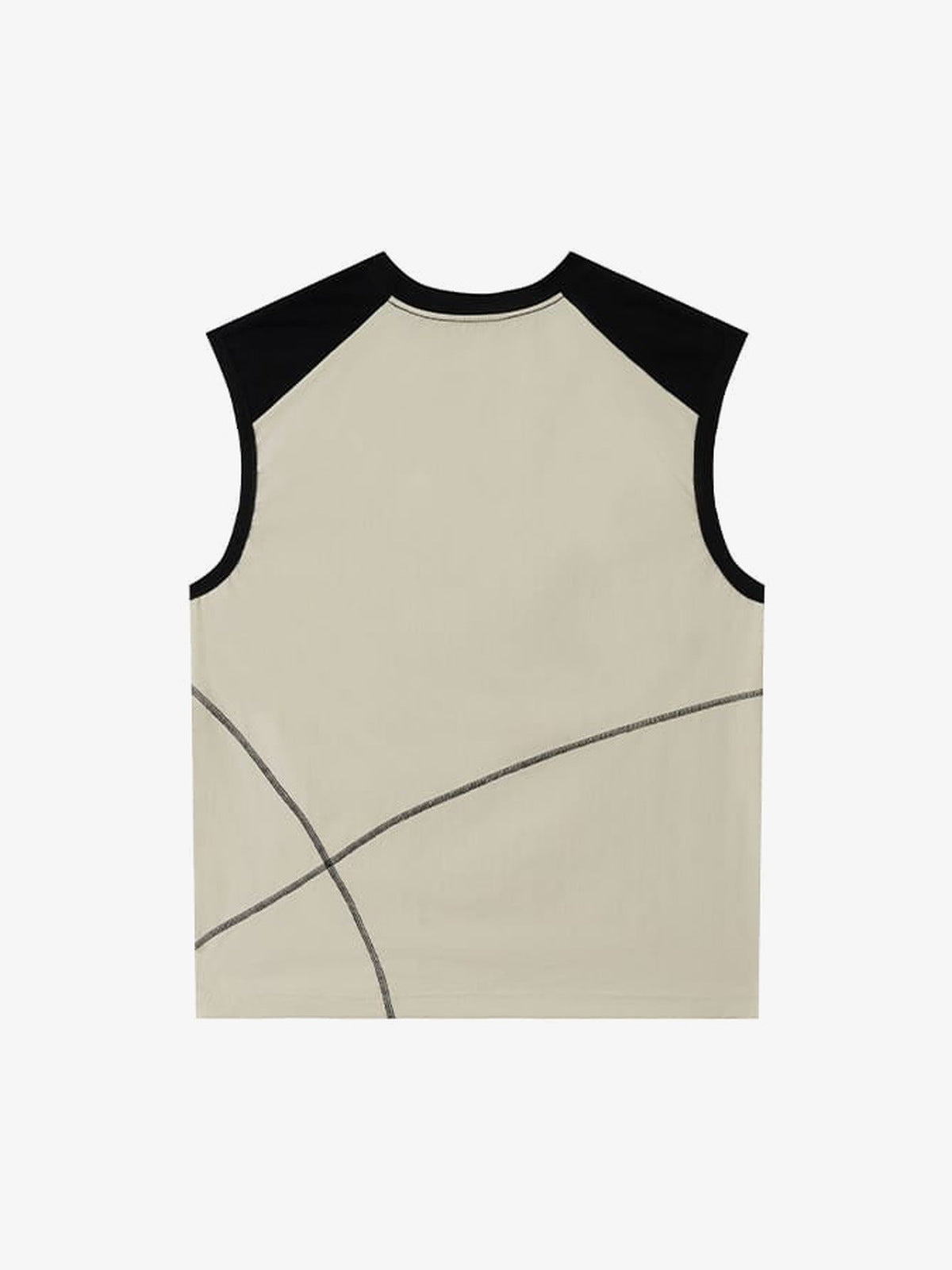 Camiseta sin mangas color block – Crema, vista trasera en plano | XoKool