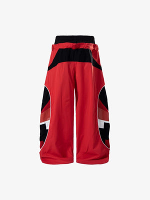 Pantalones paracaidista – rojo, parte trasera, vista plana | XoKool