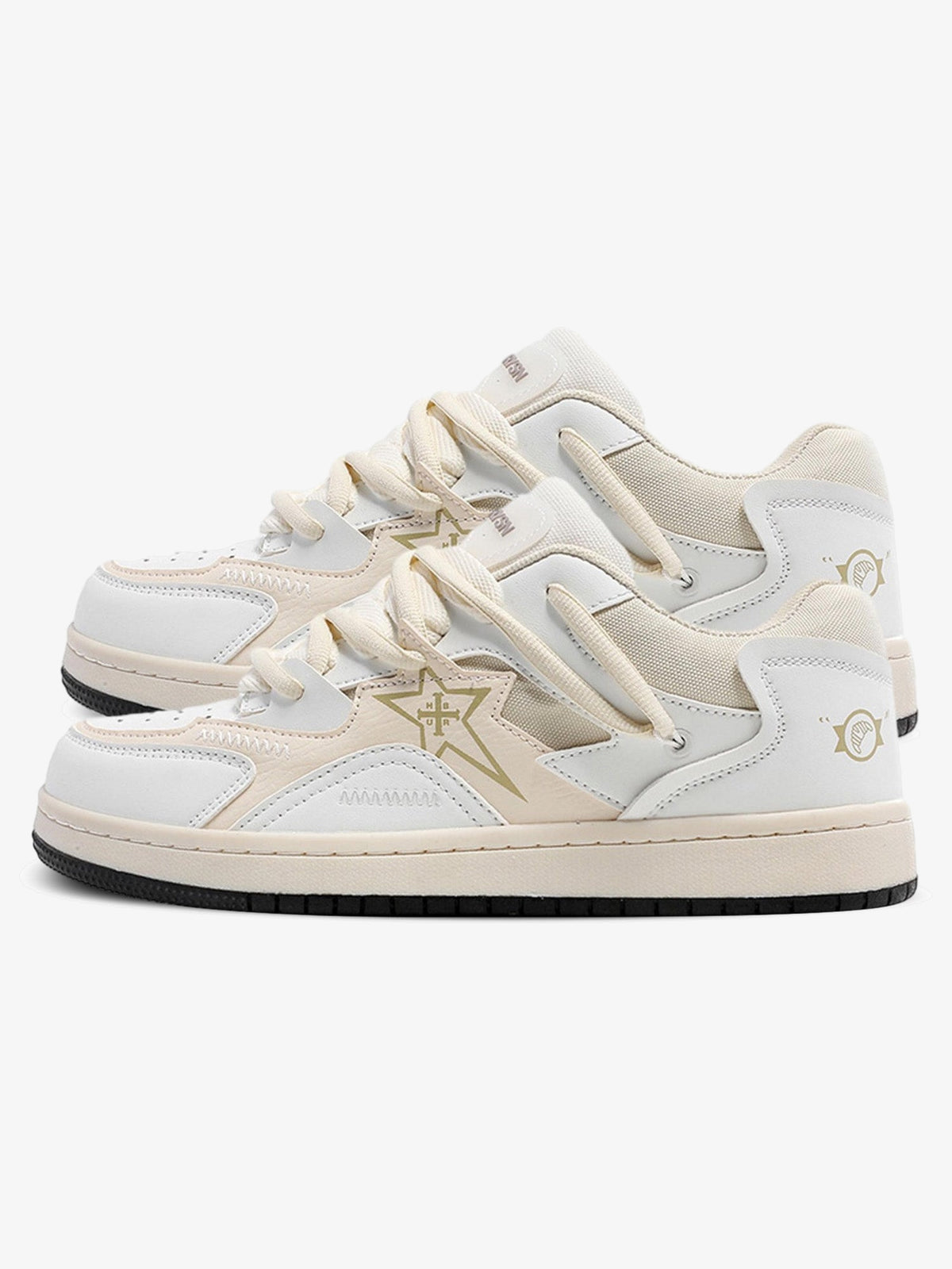 Star patch skate sneakers – Cream/White, pair | XoKool