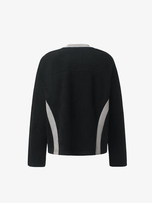 Contrast Panel Racing Shirt in Long Sleeve – Black back flat lay | XoKool