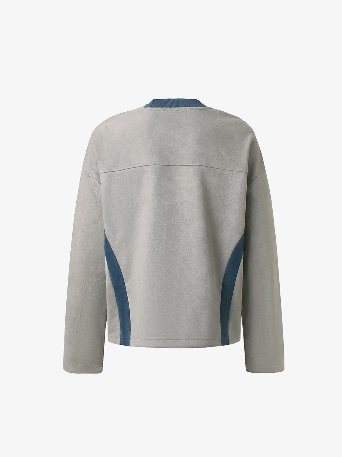 Contrast panel racing shirt – Grey/blue back flat lay | XoKool