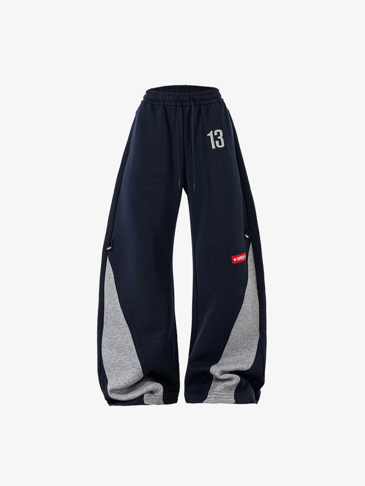 Contrast Panel Sweatpants – Navy, front flat | XoKool