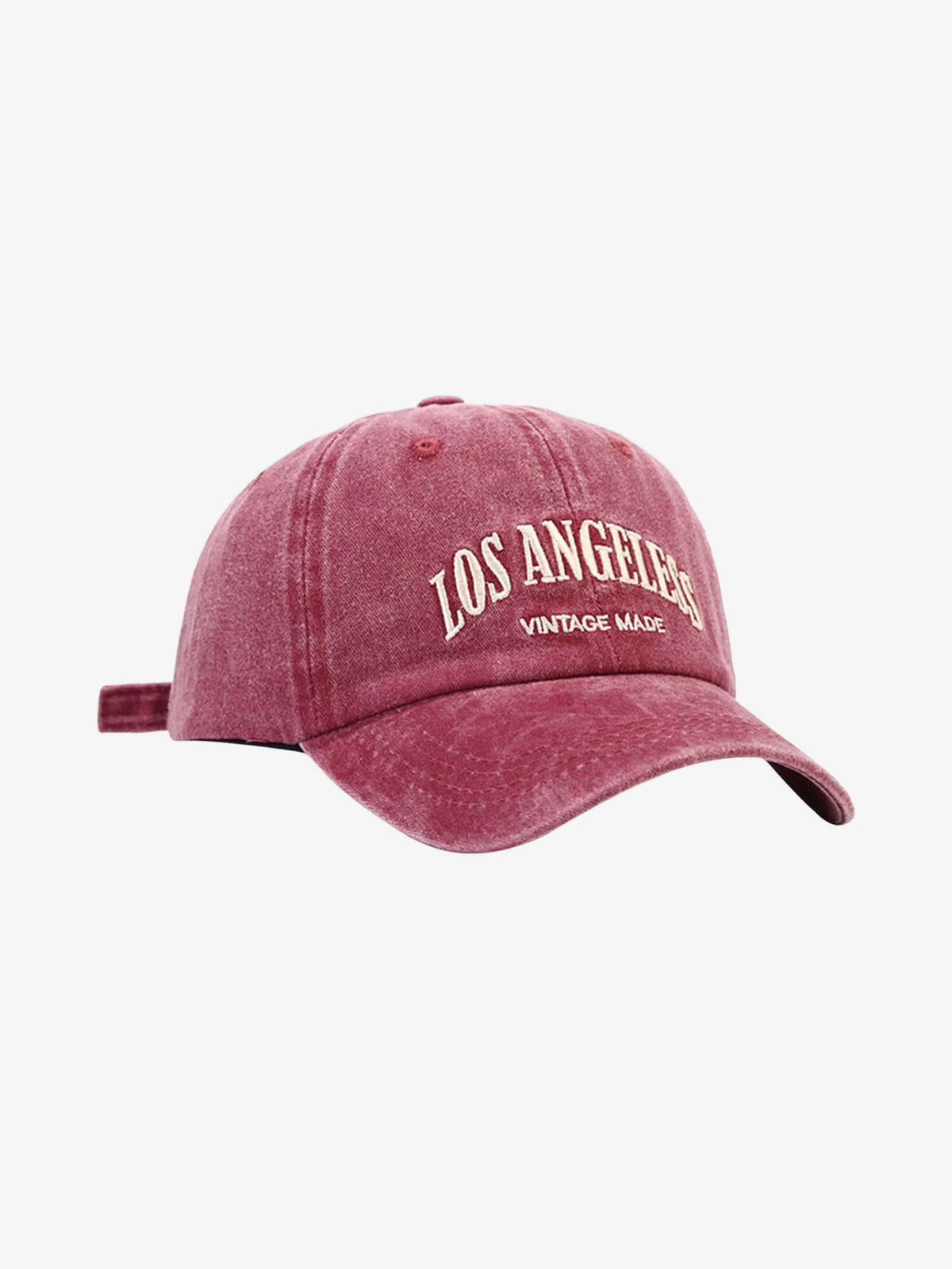 Gorra de béisbol Los Angeles roja lavada – Rojo, vista frontal de tres cuartos | XoKool