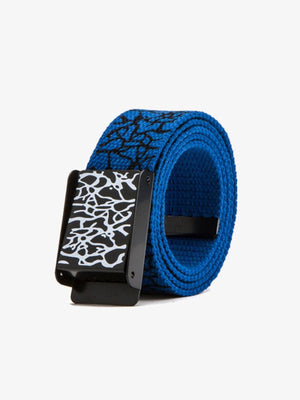 Crackle print belt – Blue belt, coiled | XoKool