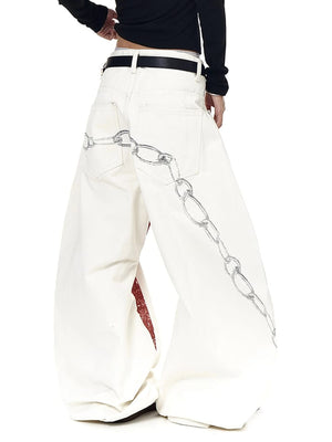 Cream balloon jeans – on model, back/side | XoKool