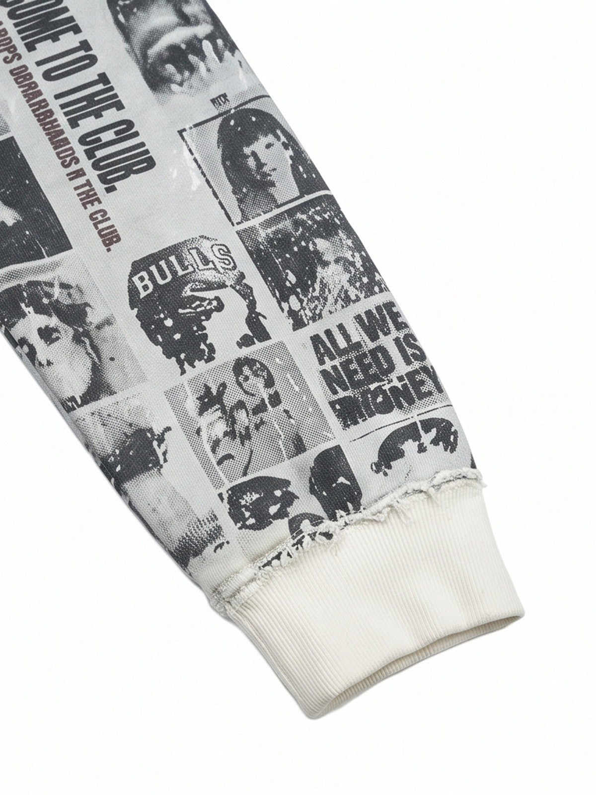 Zip Hoodie mit Collage-Print – Ärmel und Bündchen Nahaufnahme | XoKool