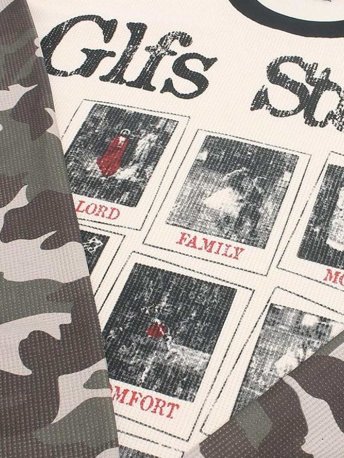 Waffel-Longsleeve mit Camo-Ärmeln – Print und Camo-Ärmel im Detail | XoKool