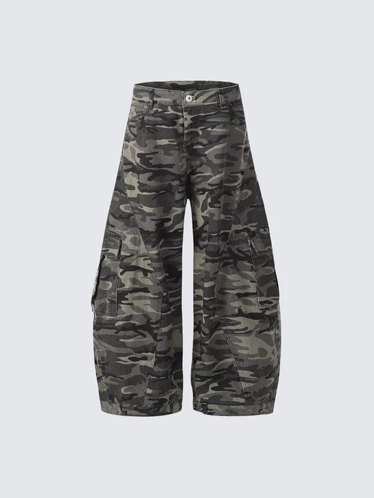 Conjunto de chaqueta bomber y pantalones de camuflaje – pantalones de camuflaje gris, plano frontal | XoKool
