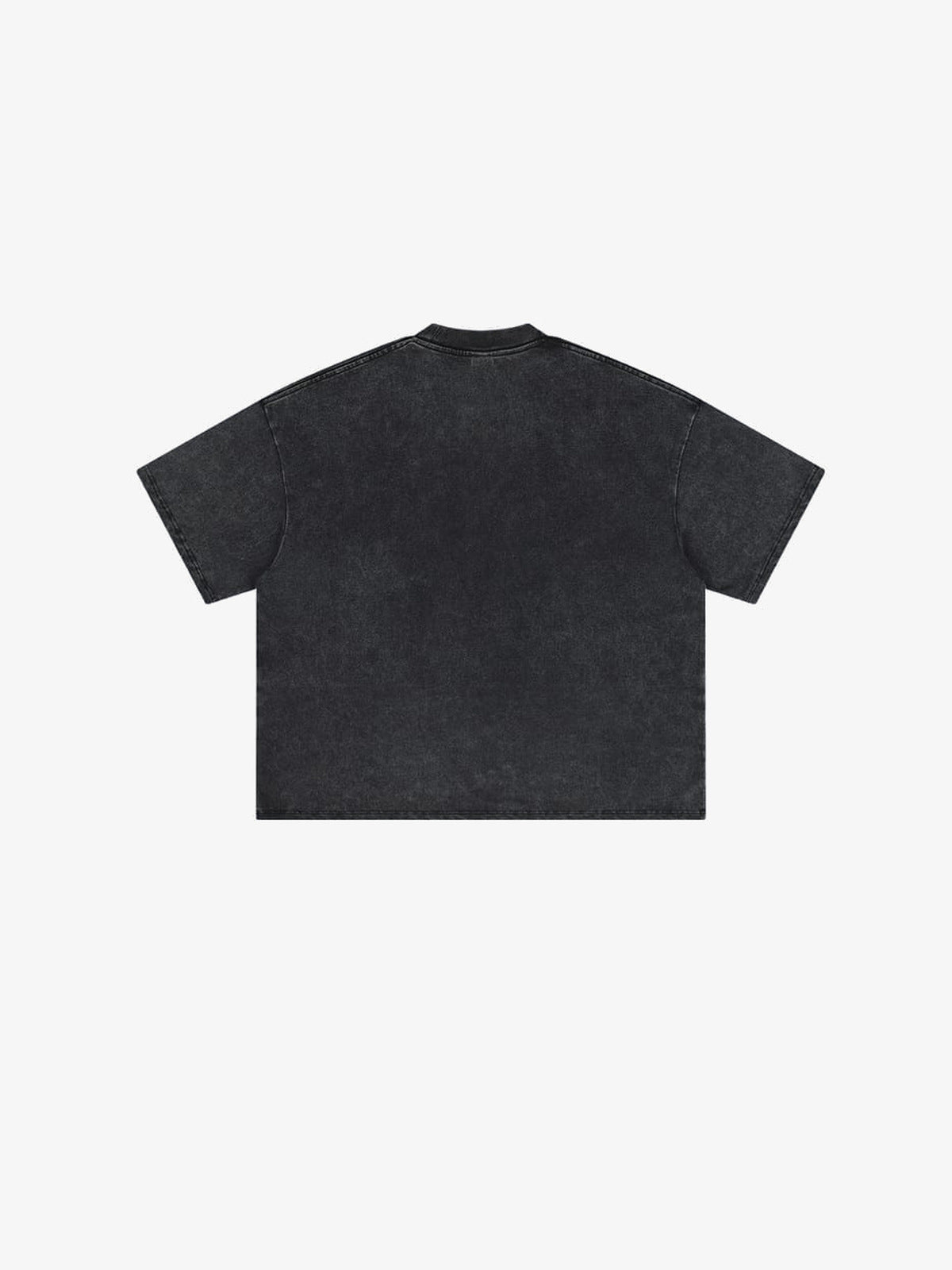 Cropped Boxy T-Shirt mit Western-Stern-Grafik – Schwarz, Rückansicht | XoKool