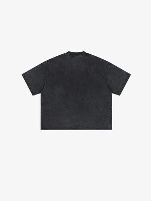 Cropped Boxy T-Shirt mit Western-Stern-Grafik – Schwarz, Rückansicht | XoKool