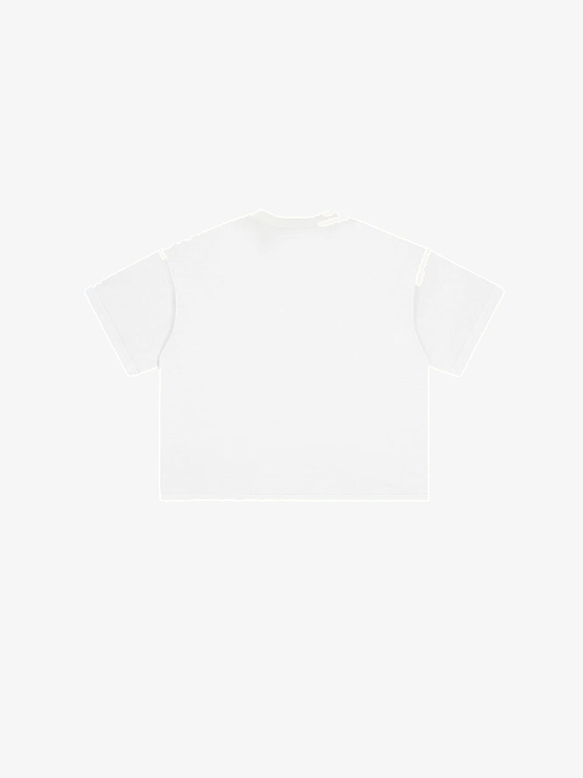 Cropped Boxy T-Shirt mit Western-Stern-Grafik – Weiß, Rückansicht | XoKool