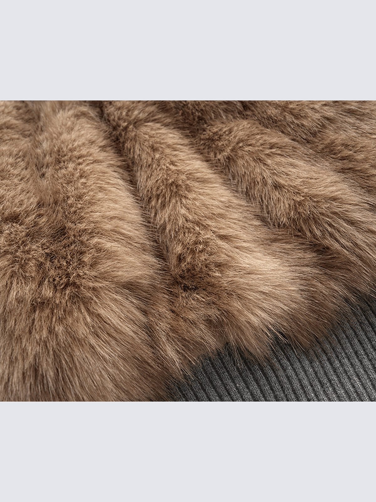 Faux fur hooded jacket – faux fur close-up | XoKool