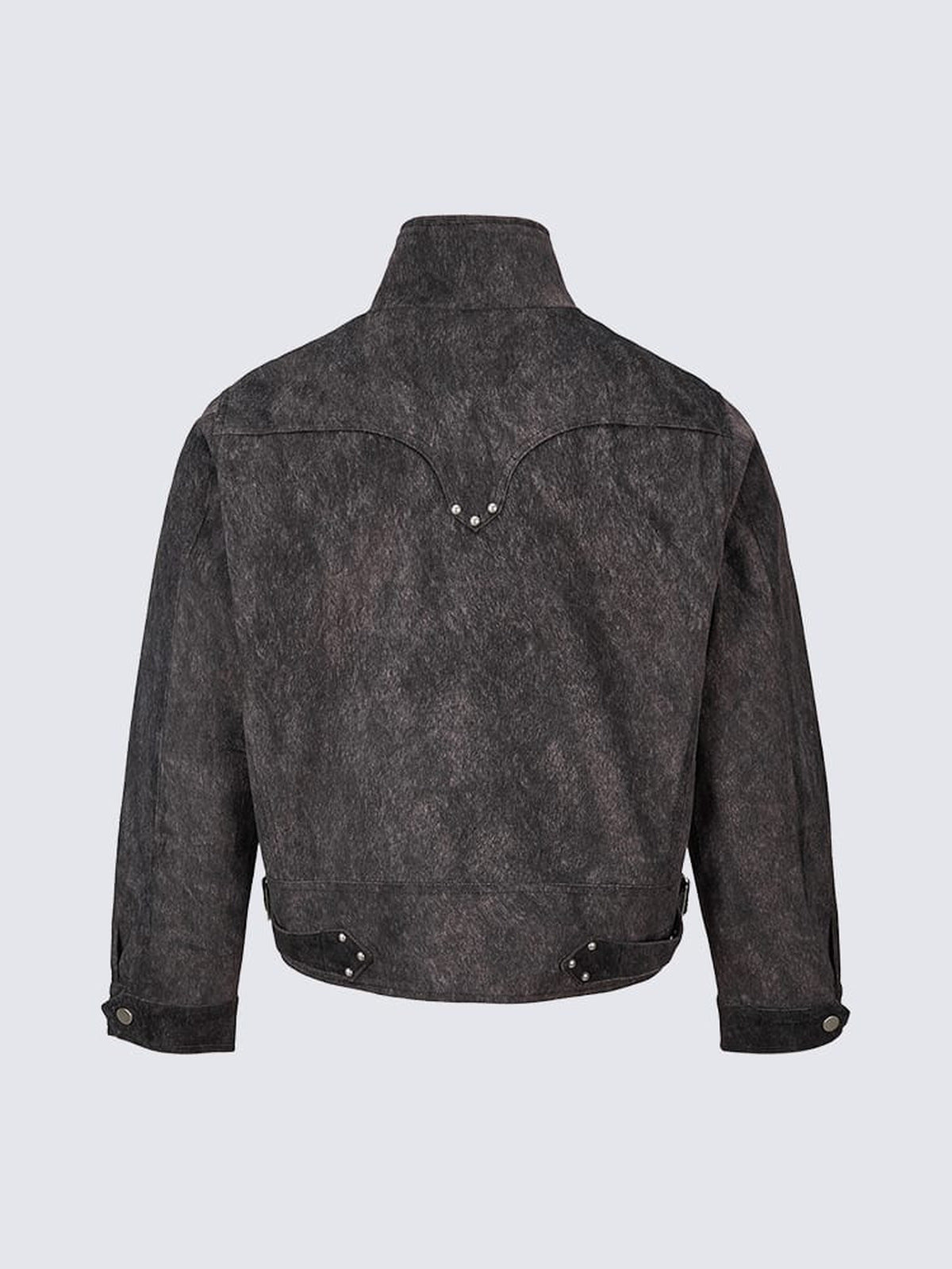 Kunstwildleder-Bikerjacke – Schwarz, Rückansicht | XoKool