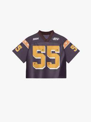 Mesh football jersey – Dark Brown, front flat | XoKool
