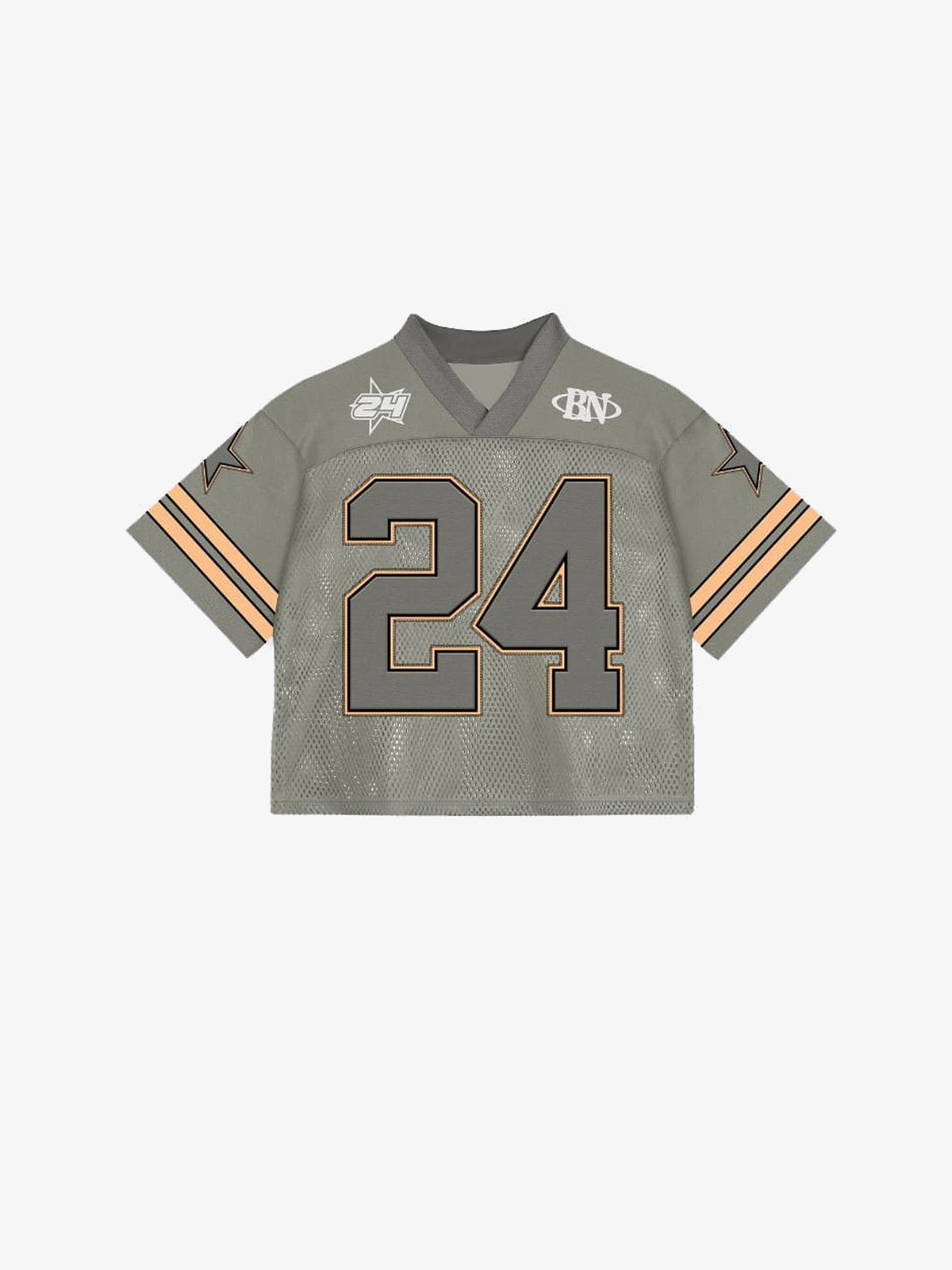 Mesh football jersey – Grey, front flat | XoKool